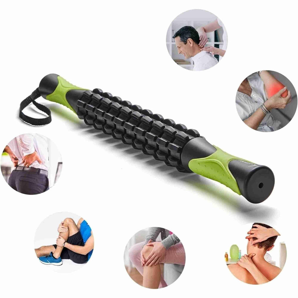 Muscle Massage Roller Stick Deep Tissue Fascia Bar Recovery Fitness Training Gym - Black