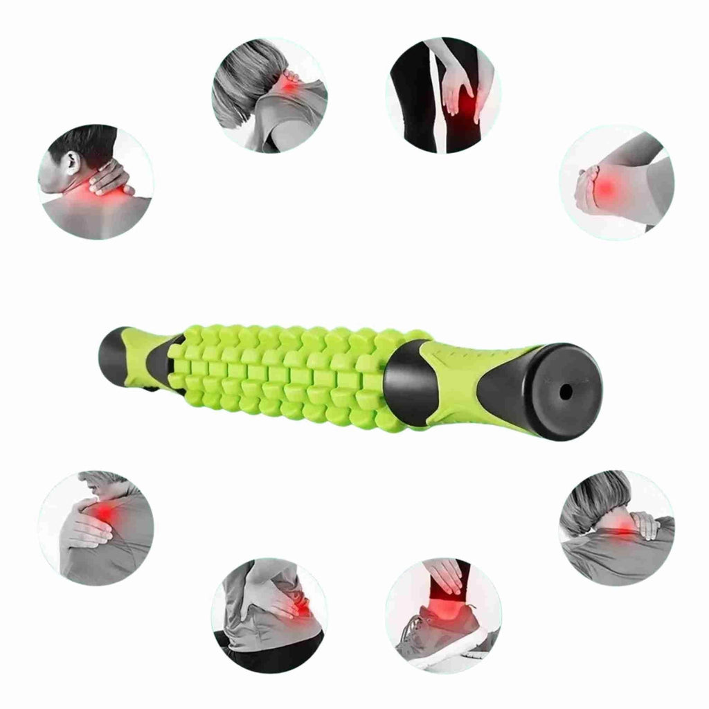 Muscle Massage Roller Stick Deep Tissue Fascia Bar Recovery Fitness Training Gym - Black