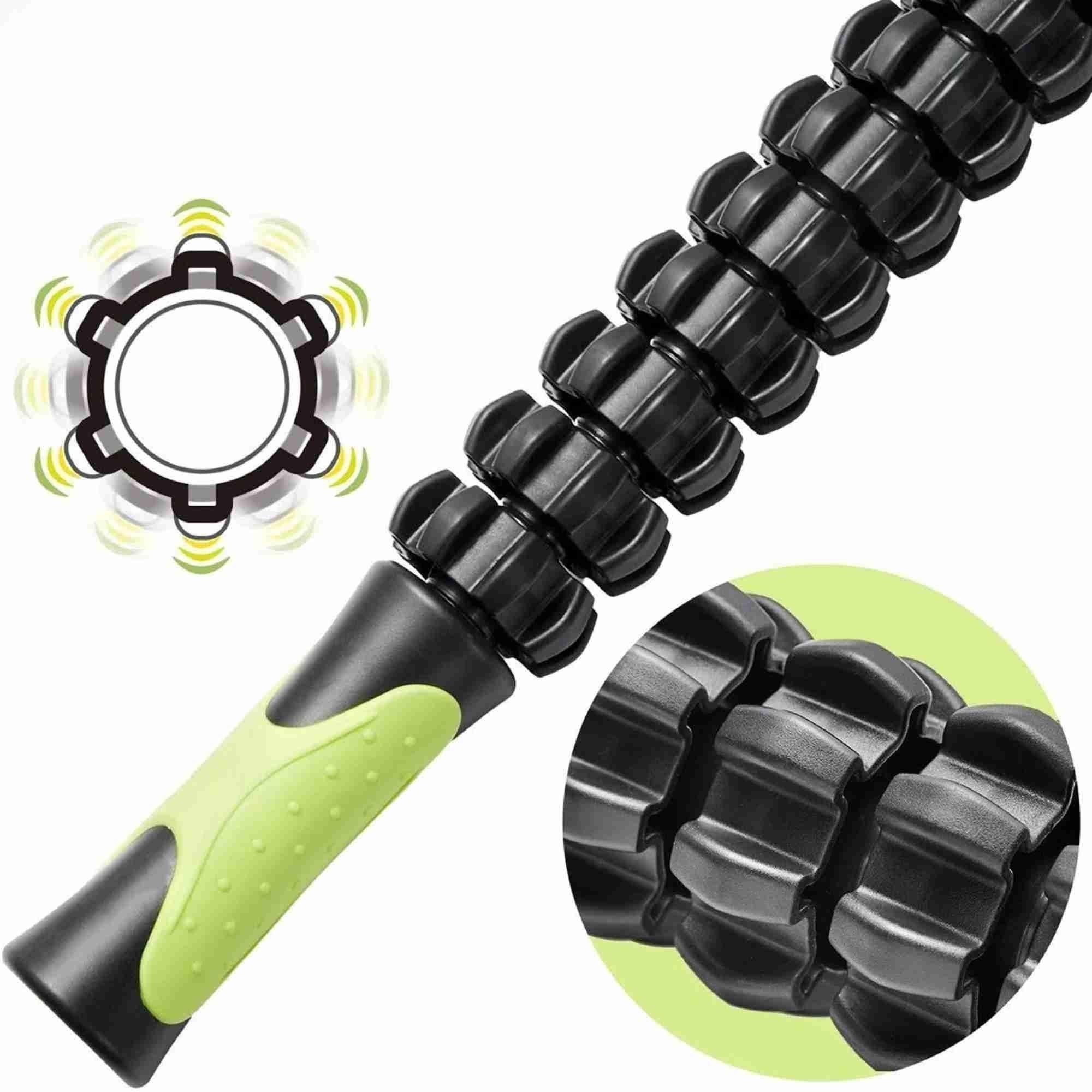Muscle Massage Roller Stick Deep Tissue Fascia Bar Recovery Fitness Training Gym - Green