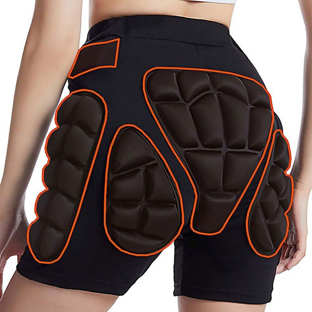 Impact-Resistant Hip Padded Shorts for Skiing and Snowboarding - L