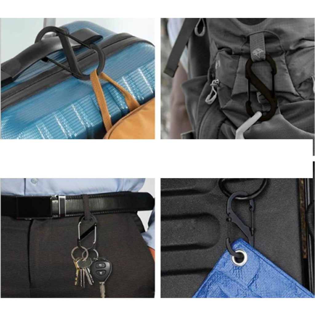 3pcs Heavy Duty Dual S-Biner Carabiner Hooks Multi-Size Handy Hardware