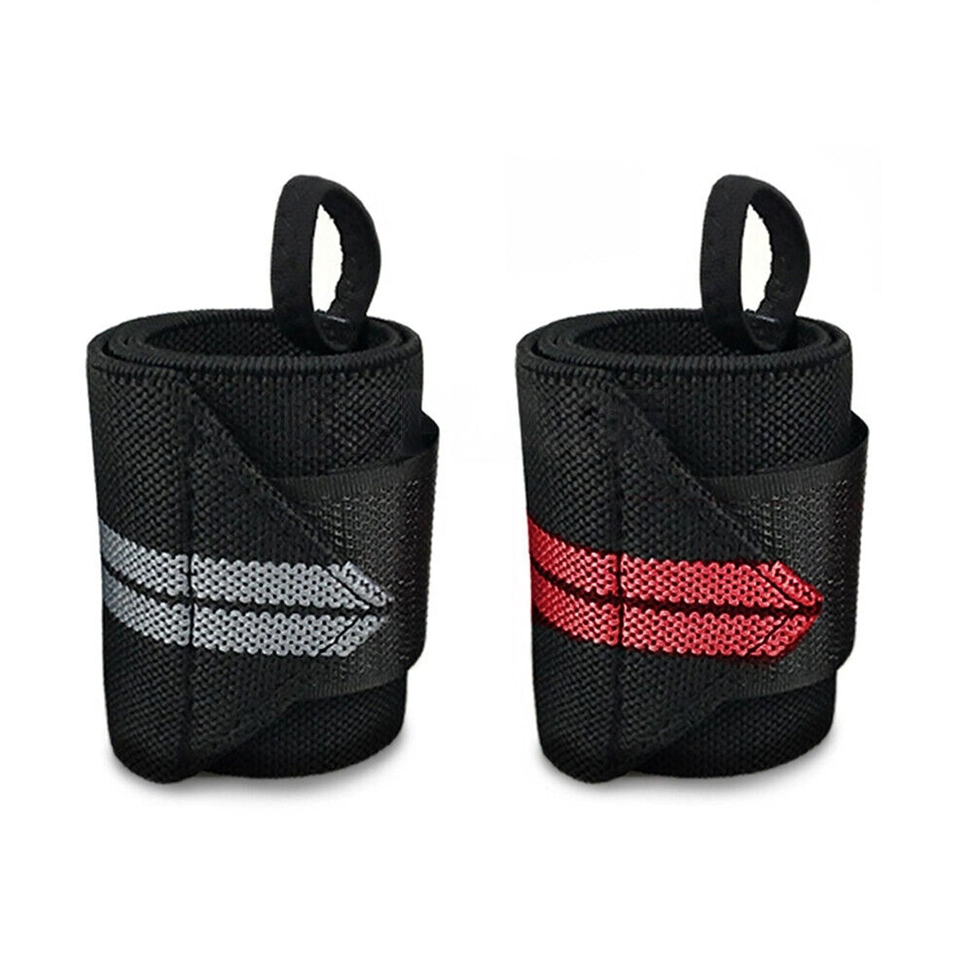 Gym Muscle Support Wrist Straps Weight Lifting Bodybuilding Wraps - Red