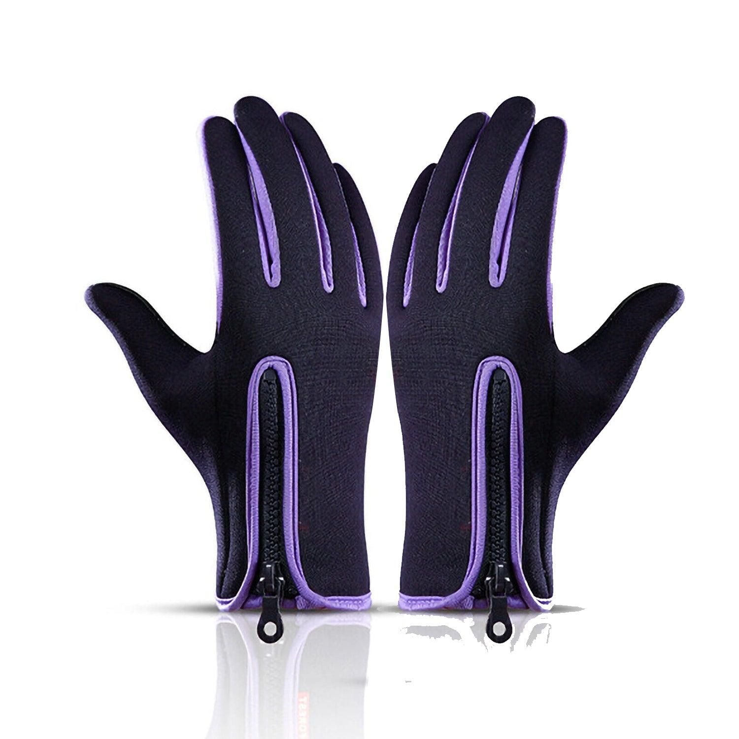Touch Screen Snow Cycling Hand Gloves - Purple S