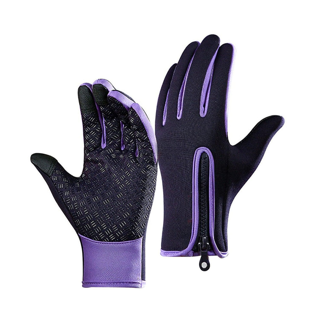 Touch Screen Snow Cycling Hand Gloves - Purple M