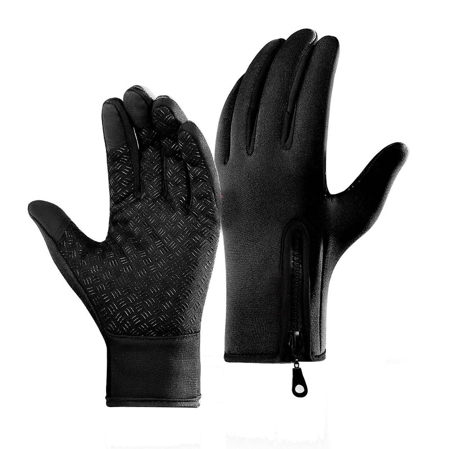 Touch Screen Snow Cycling Hand Gloves - Black L