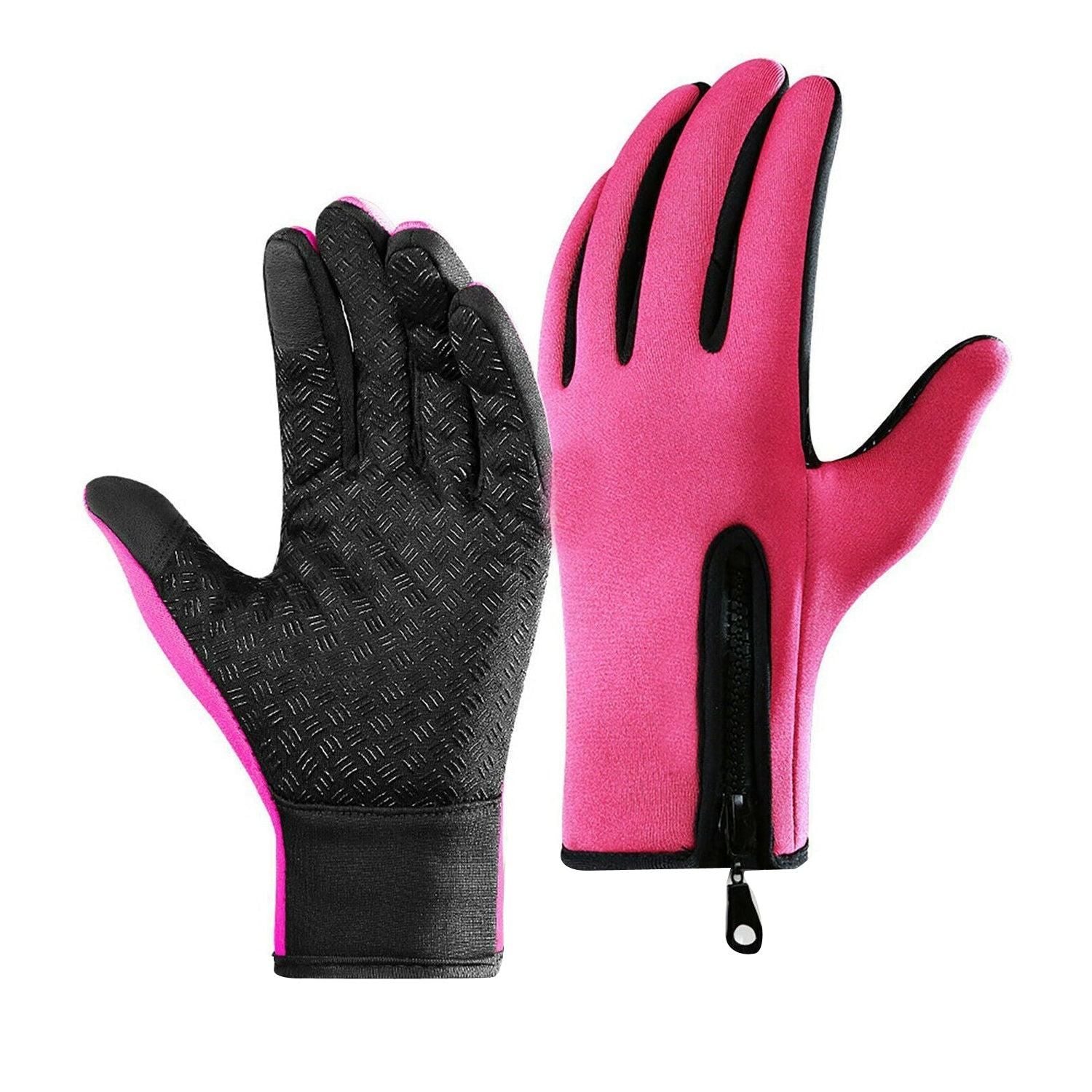 Touch Screen Snow Cycling Hand Gloves - Pink S
