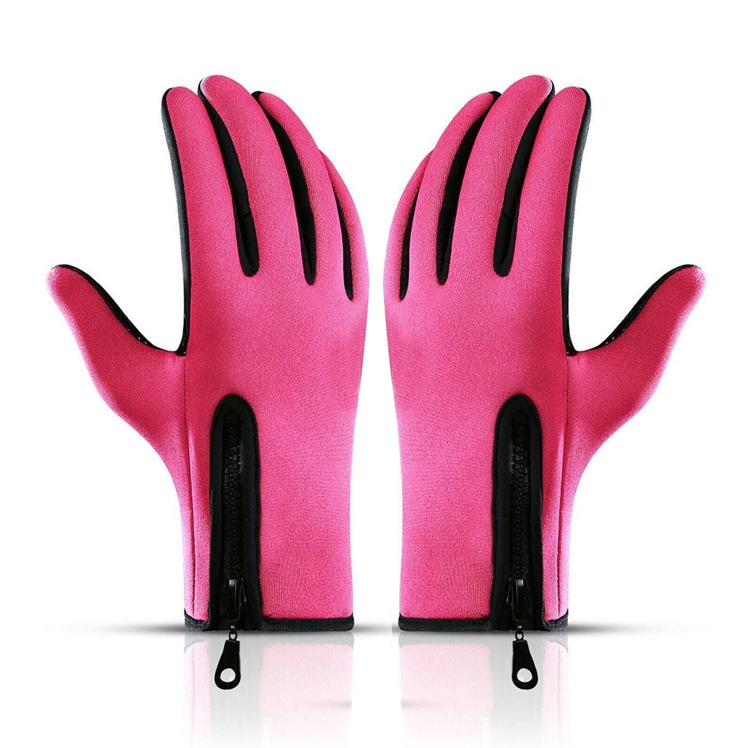 Touch Screen Snow Cycling Hand Gloves - Pink S