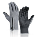 Touch Screen Snow Cycling Hand Gloves - Grey M