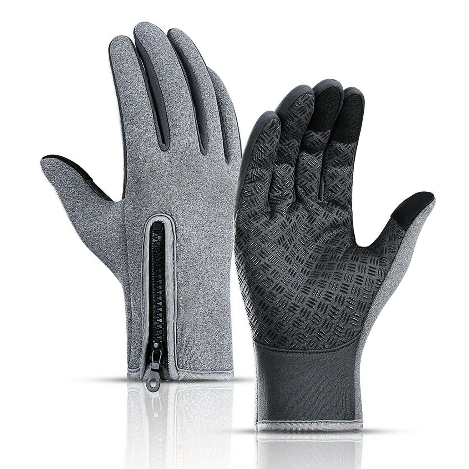 Touch Screen Snow Cycling Hand Gloves - Grey M