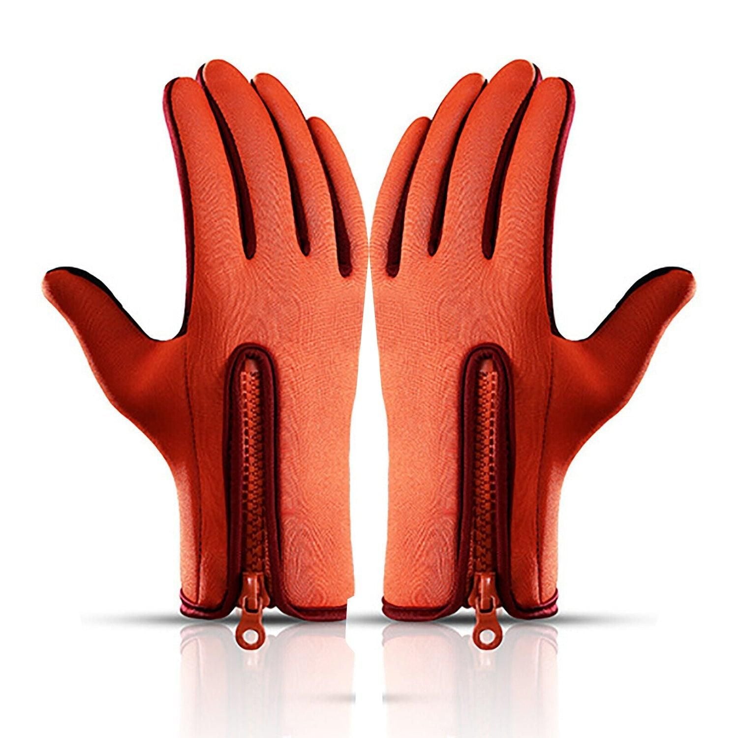 Touch Screen Snow Cycling Hand Gloves - Orange S