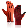 Touch Screen Snow Cycling Hand Gloves - Orange M
