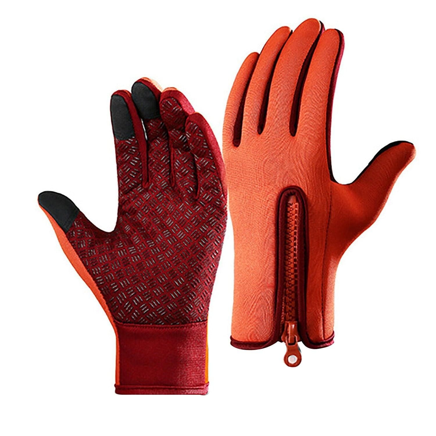 Touch Screen Snow Cycling Hand Gloves - Orange L