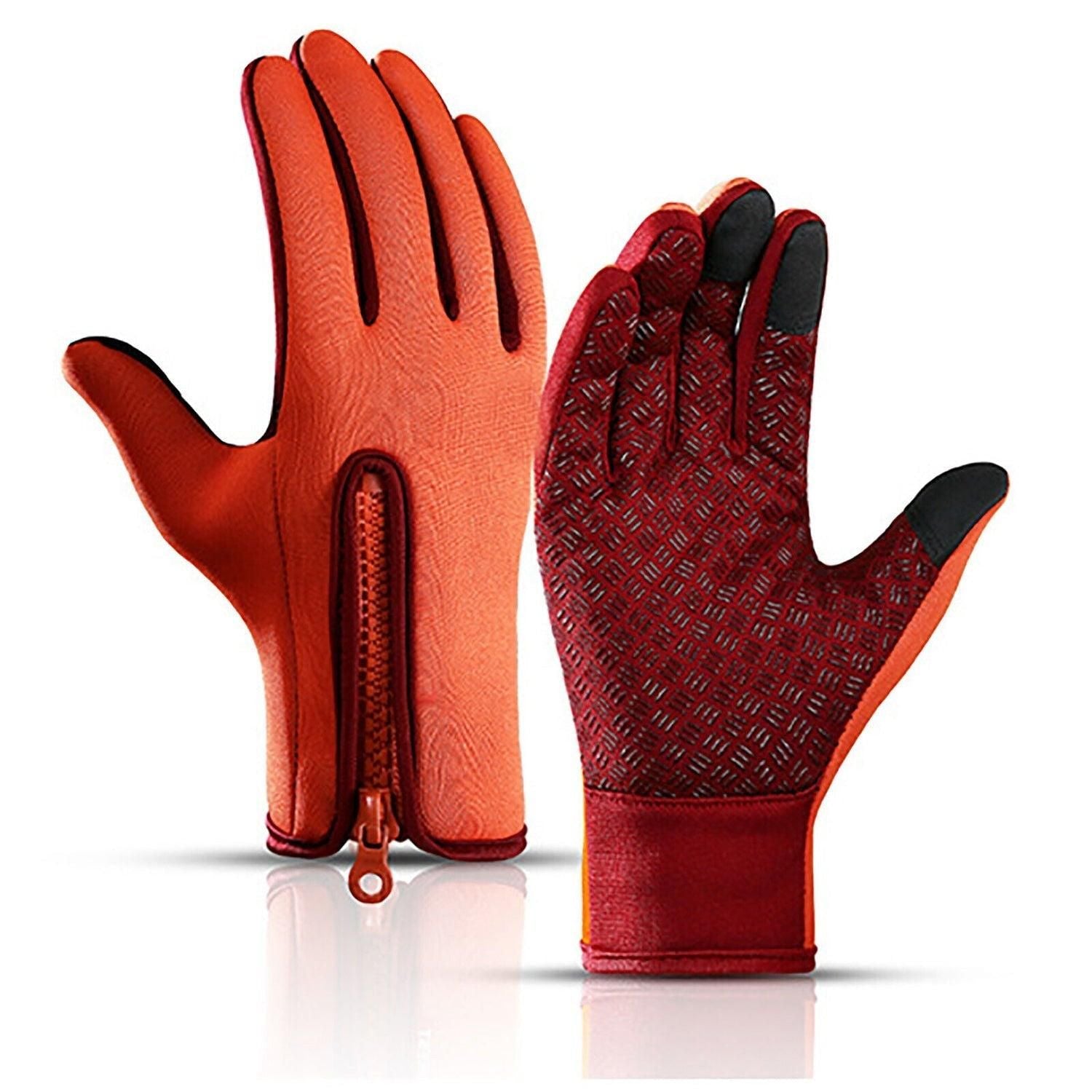 Touch Screen Snow Cycling Hand Gloves - Orange XL