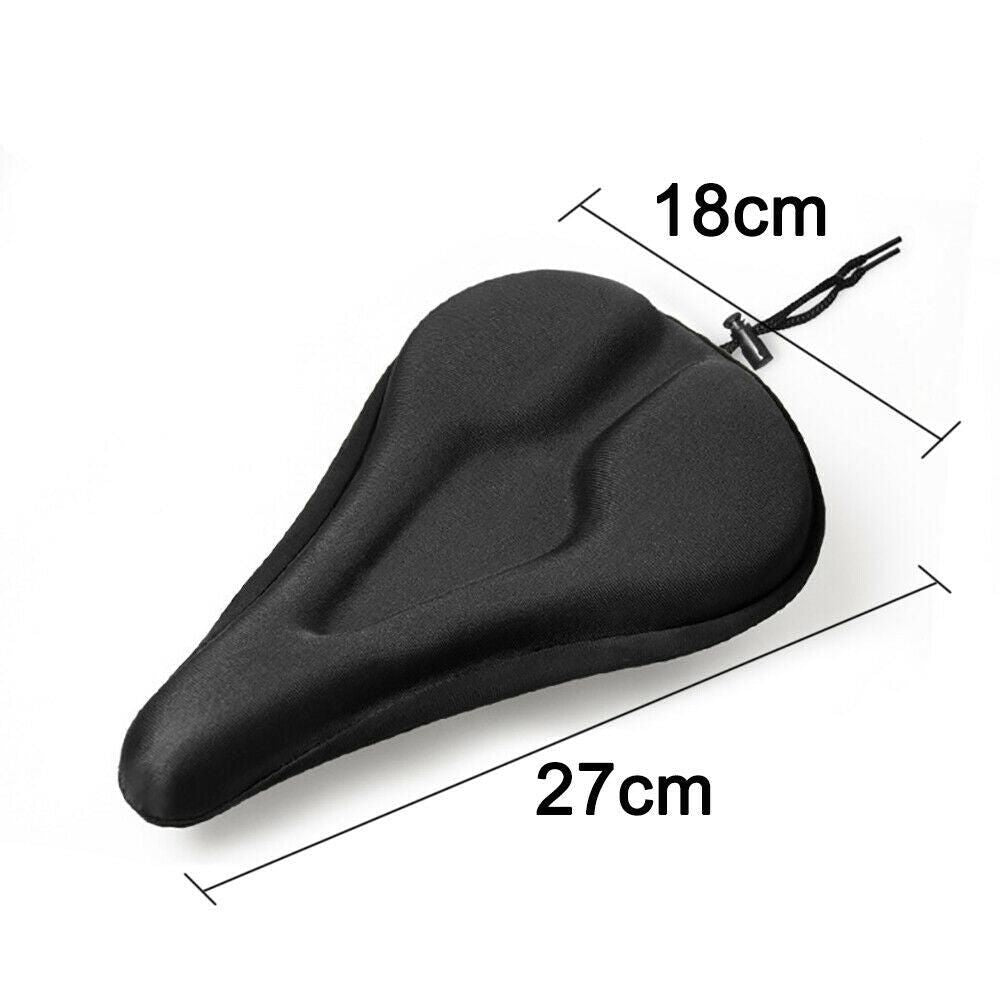 Cycling Seat Cover Silicone Thick Gel Bike Bicycle Saddle Cushion Pad Comfort AU-Black