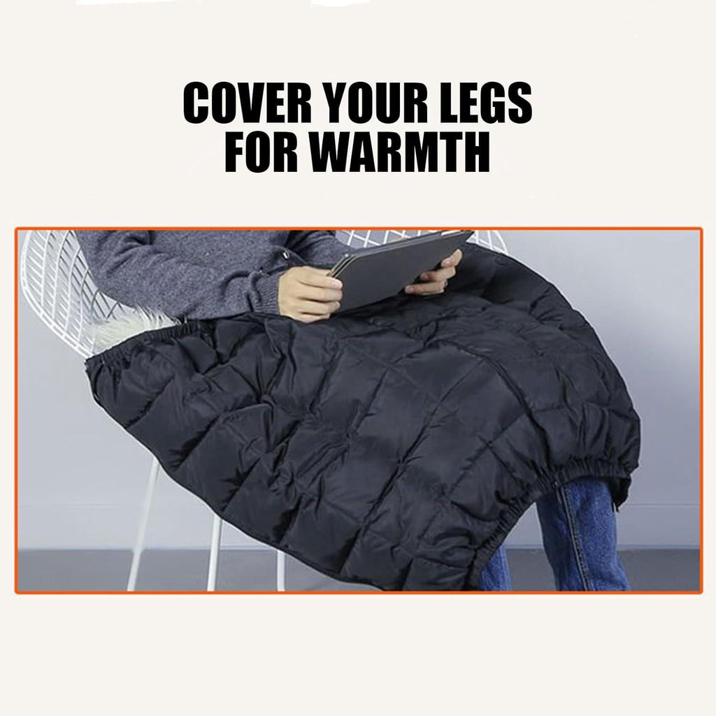 Cycling Leg Warmers Thermal Zipper Knee Sleeves Winter Waterproof 2pcs (Black)