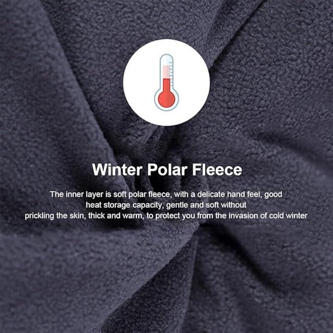 Cycling Leg Warmers Thermal Zipper Knee Sleeves Winter Waterproof 2pcs (Black)