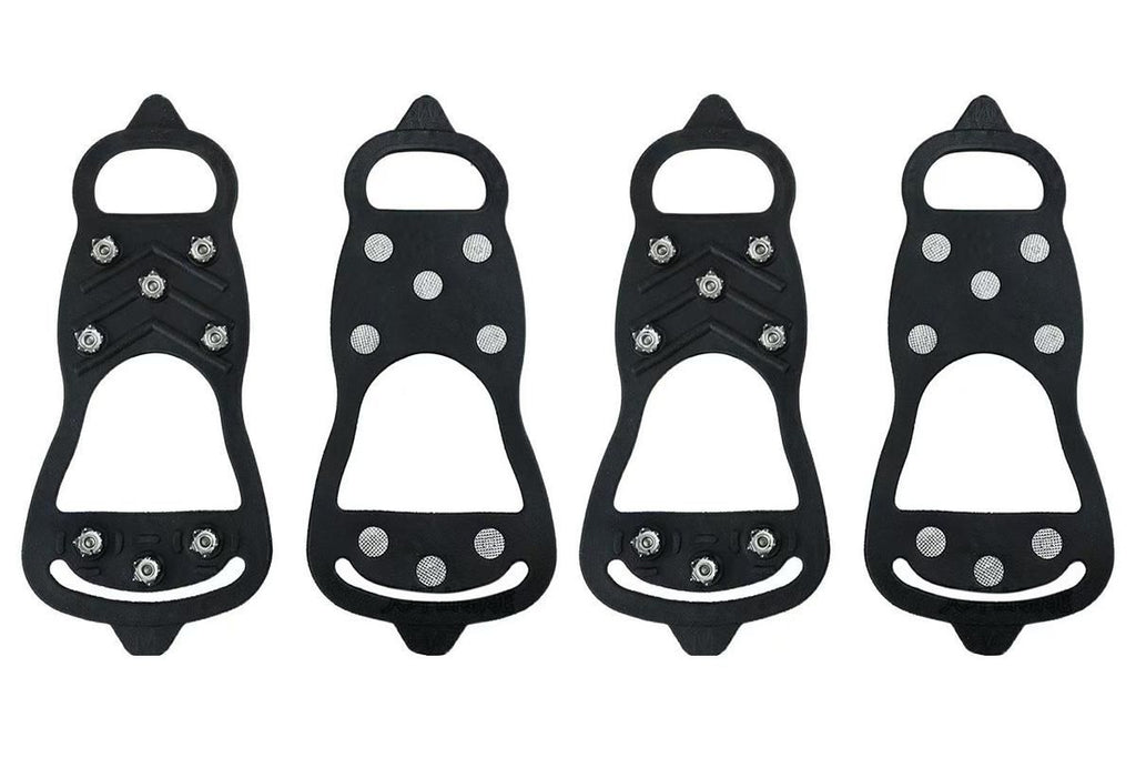 2 Pairs Ice Cleats Traction Crampons Snow Grips with 8 Spikes for Boots Shoes - For EU40-45