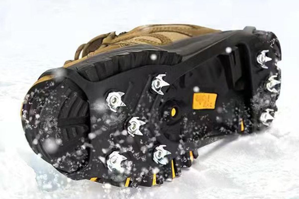 2 Pairs Ice Cleats Traction Crampons Snow Grips with 8 Spikes for Boots Shoes - For EU40-45