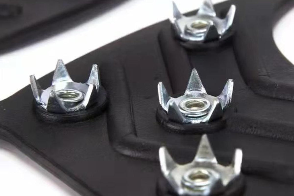 2 Pairs Ice Cleats Traction Crampons Snow Grips with 8 Spikes for Boots Shoes - For EU40-45