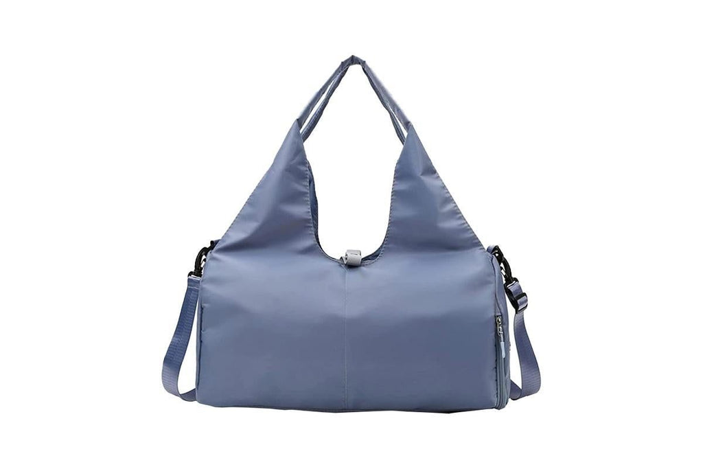Gym Tote Bag with Shoe Compartment and Wet Dry Storage Pockets for Women Travel Duffel Bag Yoga Gym Bags with Yoga Mat Holder -Blue