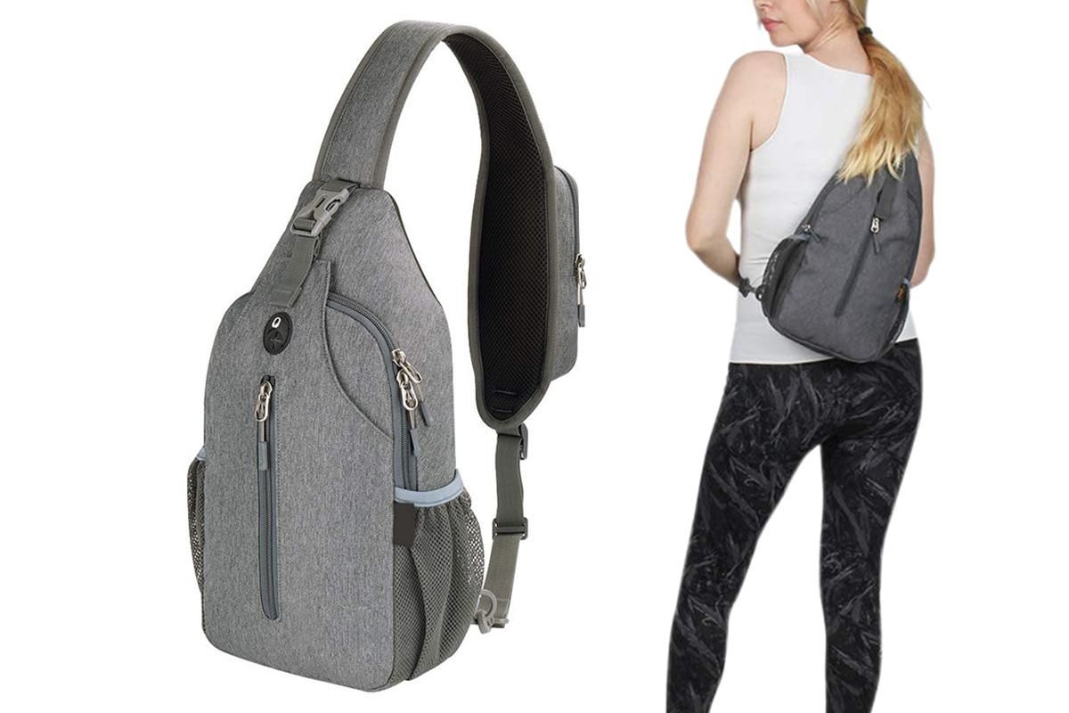 Water Resistant Crossbody Sling Backpack Sling Bag Travel Hiking Chest Bag Daypack - Mint