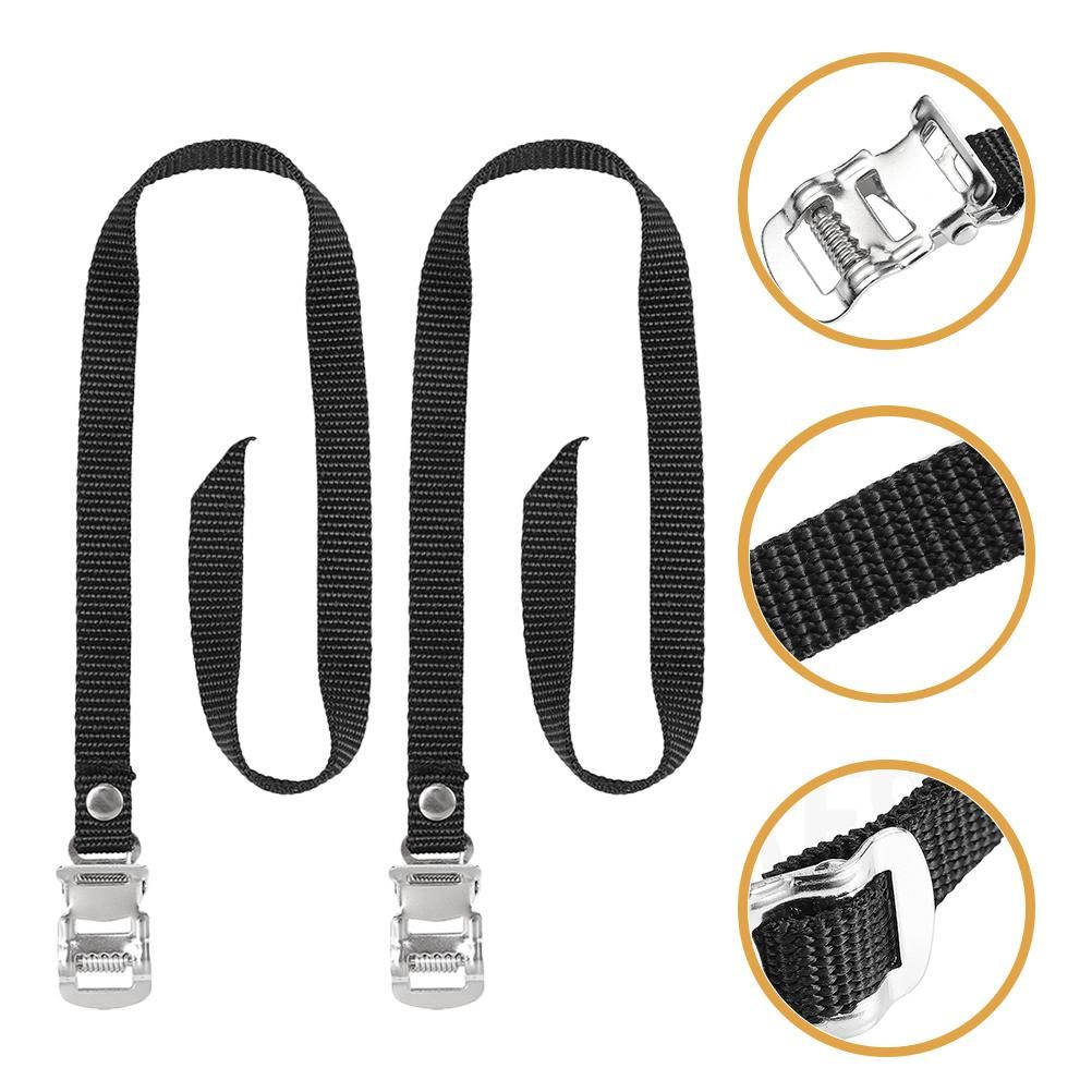 2pcs Sports Bike Pedal Straps Bike Toe Straps Nylon Pedal Straps Gym Adjustable Bike Pedals Straps