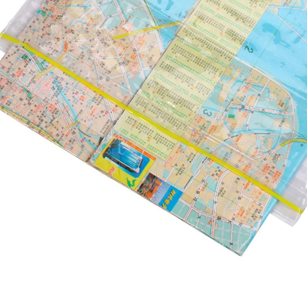 Outdoor Waterproof Map Bag Plastic Self-sealing Bag Transparent Stationery Bag White (Without Map)