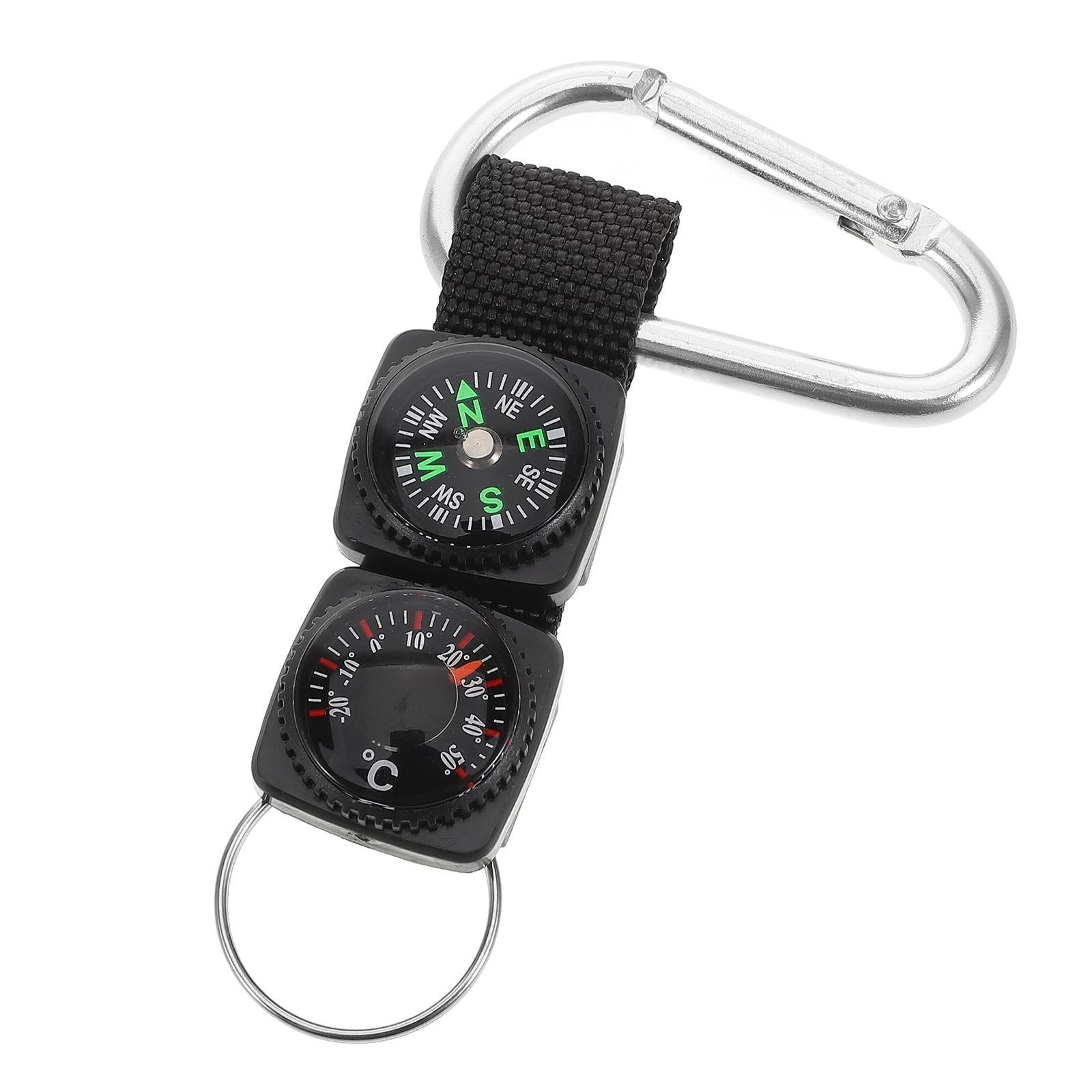 Portable Carabiner Compass Metal Compass Backpacking Compass Hiking Essentials Multifunctional Hiking Compass With Carabiner