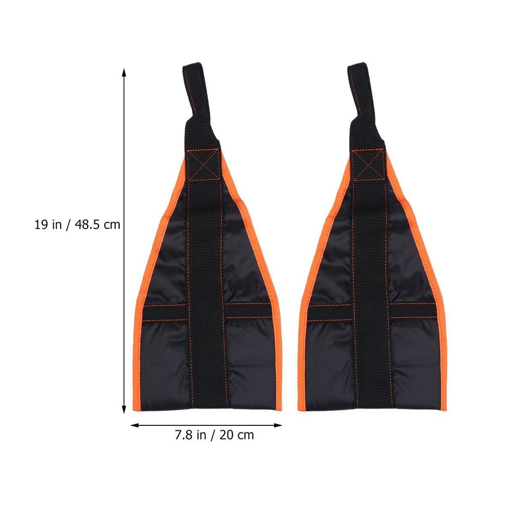 1 Pair of Hanging Thicken Nylon Straps Pull-up Belts Abdominal Muscles Training Chinup Bar Mounted Gym Supplies (Orange Black)