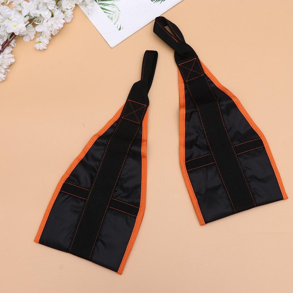 1 Pair of Hanging Thicken Nylon Straps Pull-up Belts Abdominal Muscles Training Chinup Bar Mounted Gym Supplies (Orange Black)