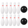 1 Set Miniature Bowling Balls: 5.9inch Plastic Bowling Pins With 2.7 Inch Black Balls - Indoors Sports Toy For