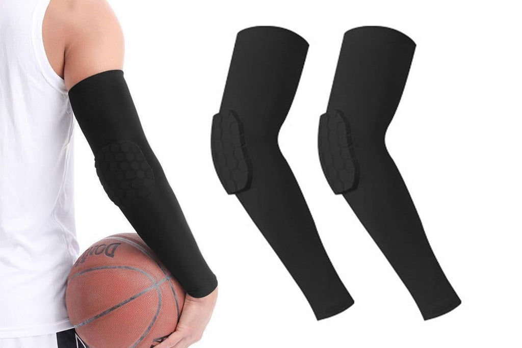 2 Pcs Tennis Elbow Compression Support Sleeve for Golfers Elbow Pain Relief Workout Weightlifting Elbow Brace with Honeycomb Lining -Light Gray / L