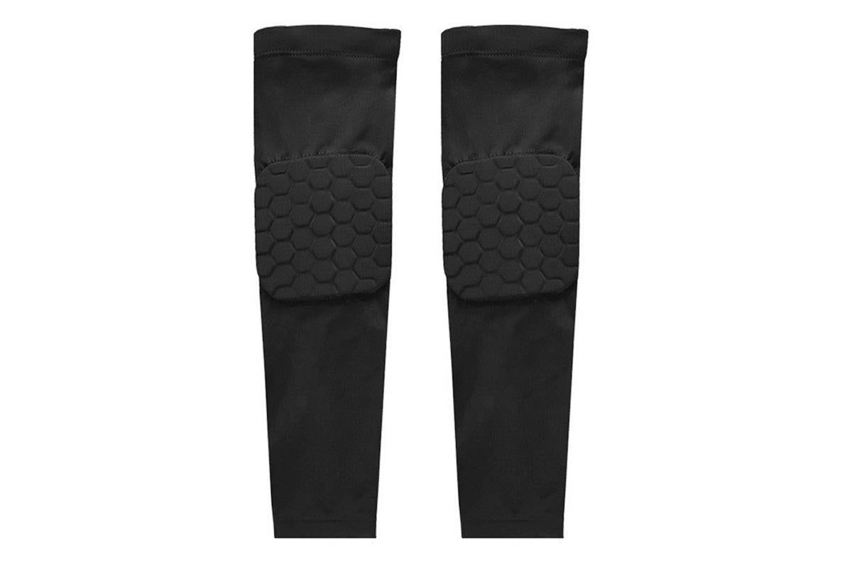 2 Pcs Tennis Elbow Compression Support Sleeve for Golfers Elbow Pain Relief Workout Weightlifting Elbow Brace with Honeycomb Lining -Black / L