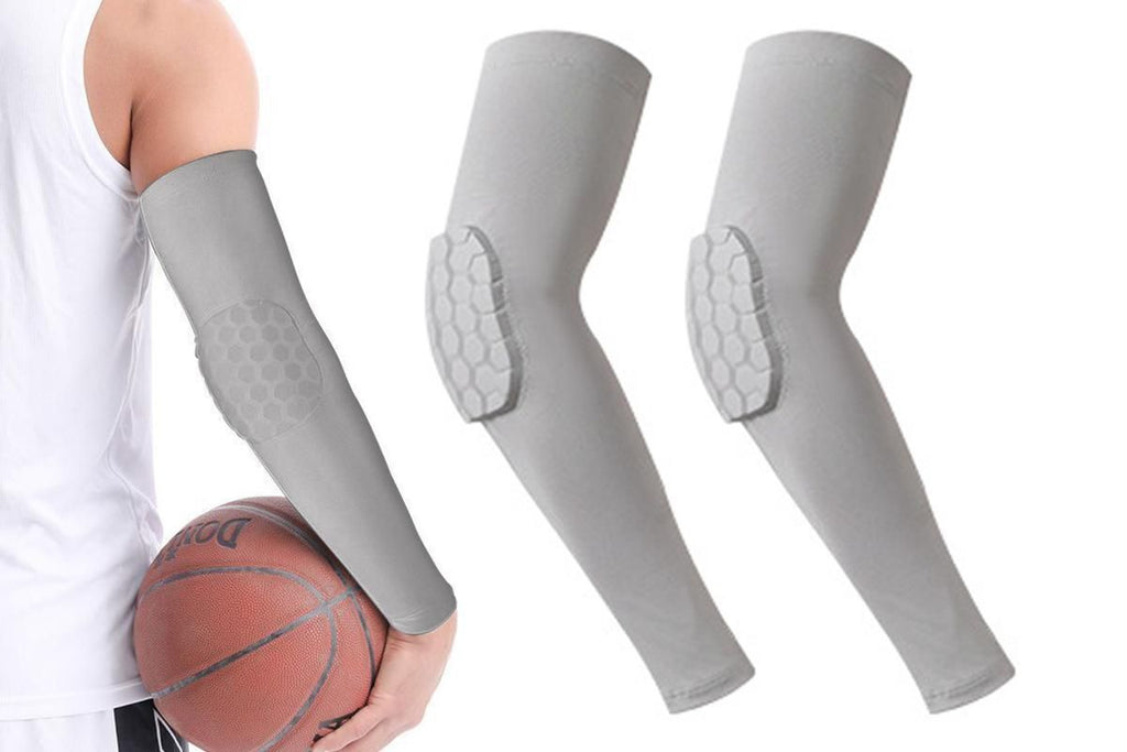 2 Pcs Tennis Elbow Compression Support Sleeve for Golfers Elbow Pain Relief Workout Weightlifting Elbow Brace with Honeycomb Lining -Black / M