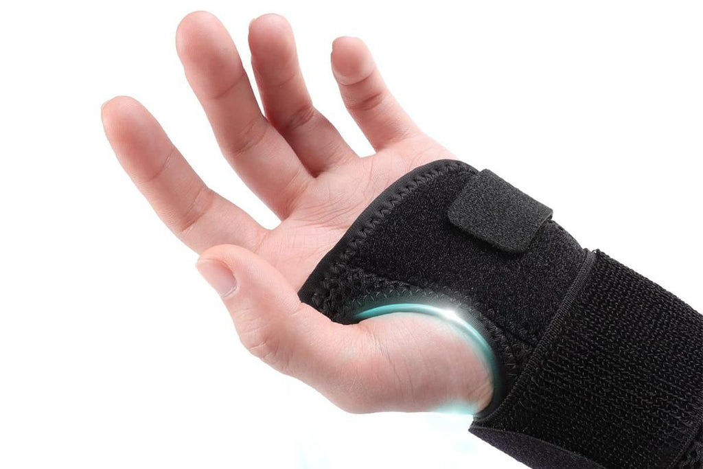 Adjustable Wrist Brace with Removable Steel Splint for Carpal Tunnel Support - Black & Right & M