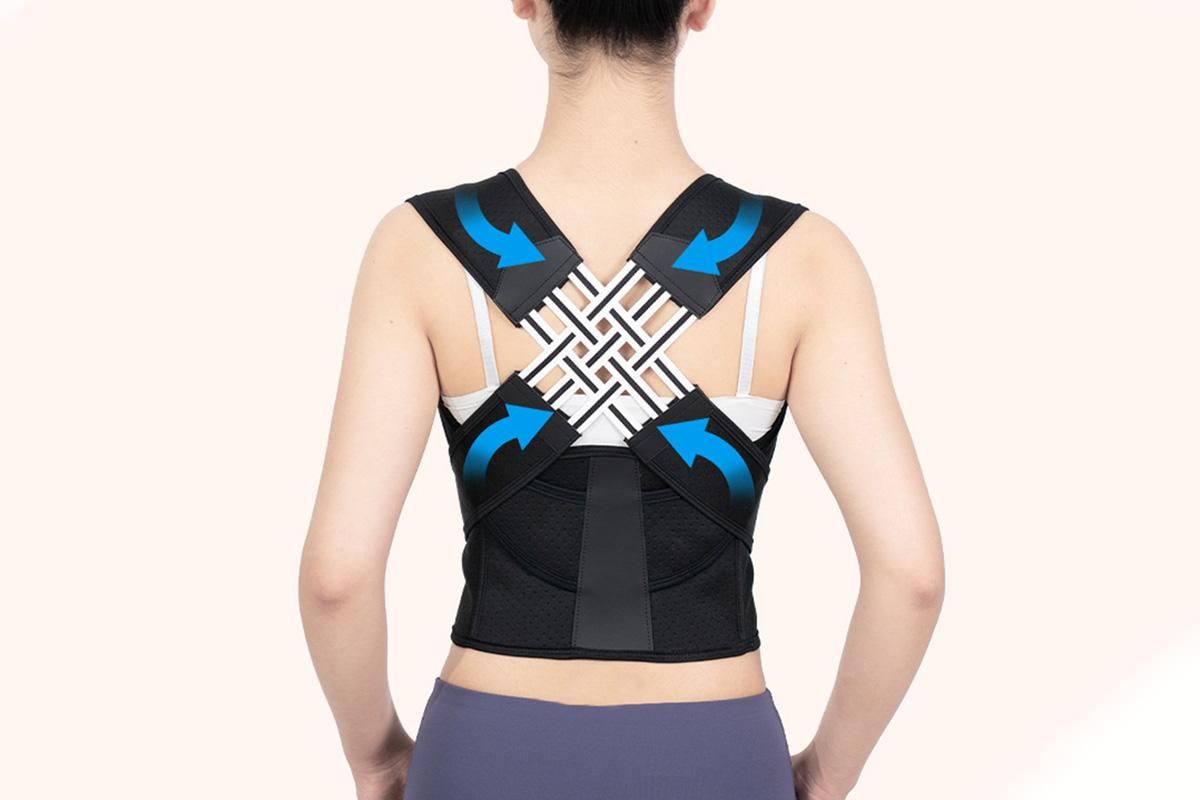 Adjustable Unisex Posture Corrector Shoulder Brace Belt Low Back Support For Women Men -Black / XL