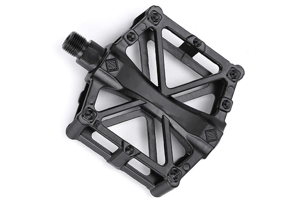Aluminum Alloy Bike Pedals Wide Platform Lightweight Bicycle Pedals for MTB Road Bikes - Black