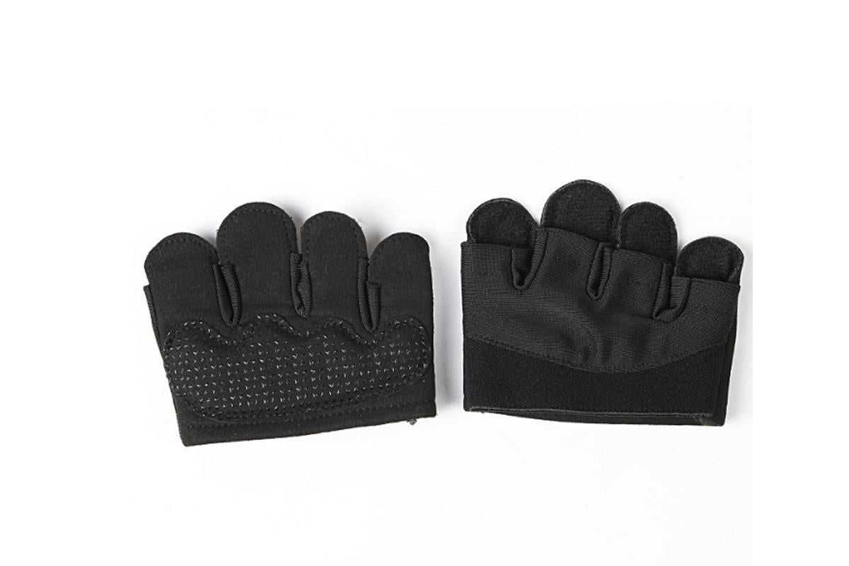 Breathable Workout Gloves Silicone Grip Half-Finger Gym Gloves for Weightlifting & Yoga - Black & XL