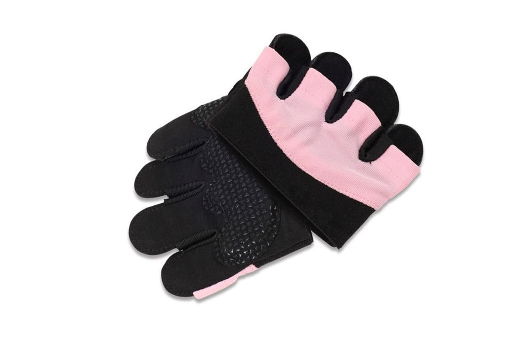 Breathable Workout Gloves Silicone Grip Half-Finger Gym Gloves for Weightlifting & Yoga - Pink & M