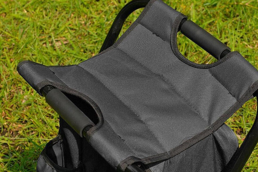 Portable Cooler Stool Multi-Function Folding Fishing Chair - Black