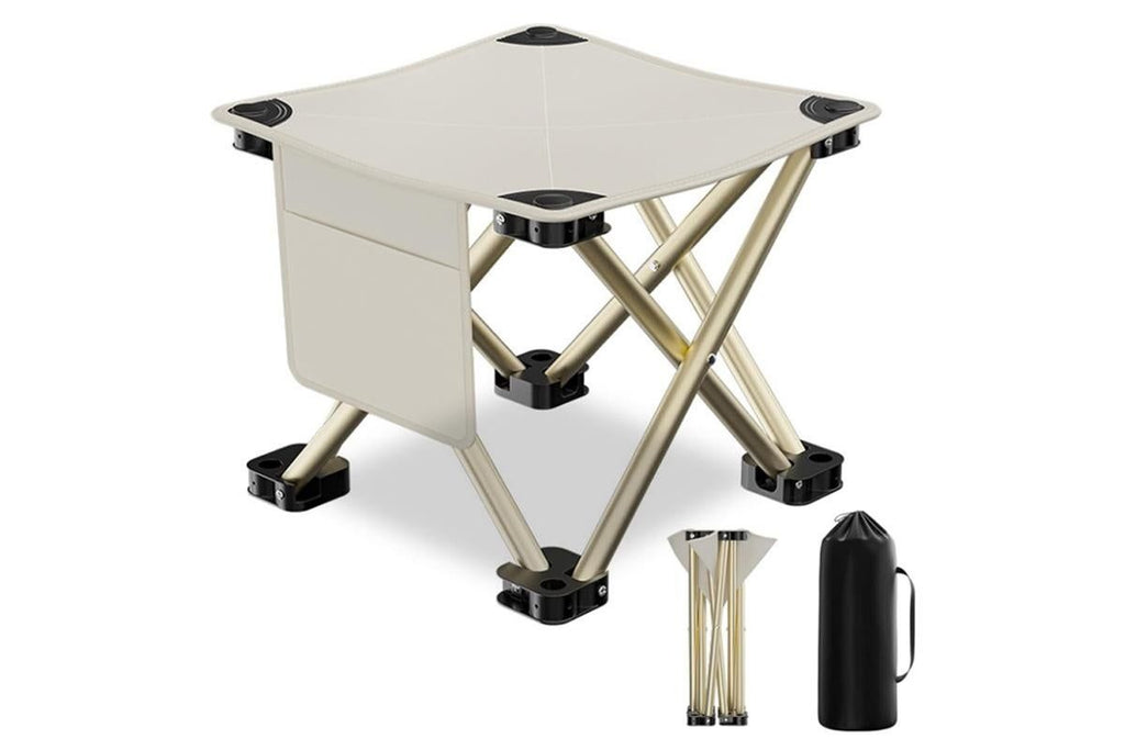 Portable Folding Camping Stool for Fishing Hiking Camping Seat with Carry Bag -Black / S