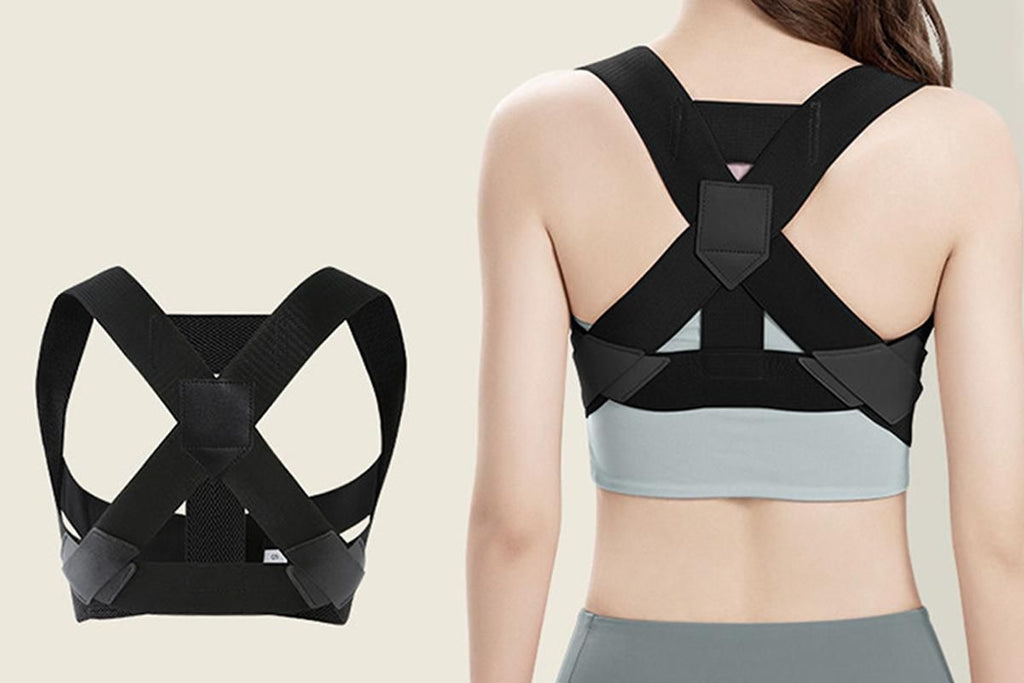 Posture Corrector Clavicle Support Back Straight Shoulders Brace Strap -Pink / L