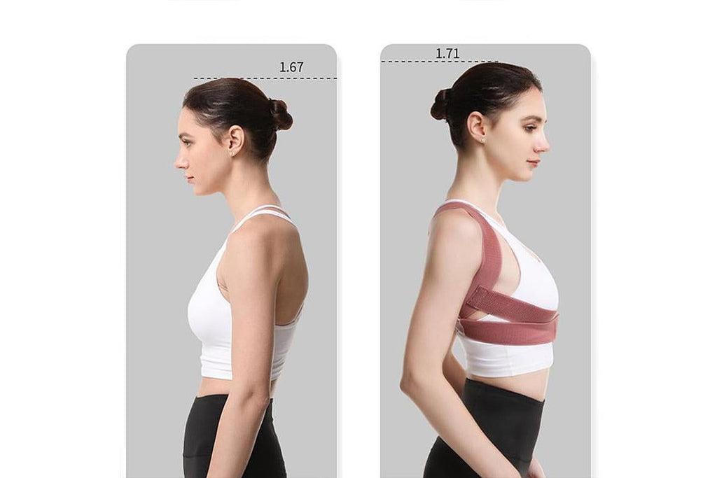 Posture Corrector Clavicle Support Back Straight Shoulders Brace Strap -Pink / S