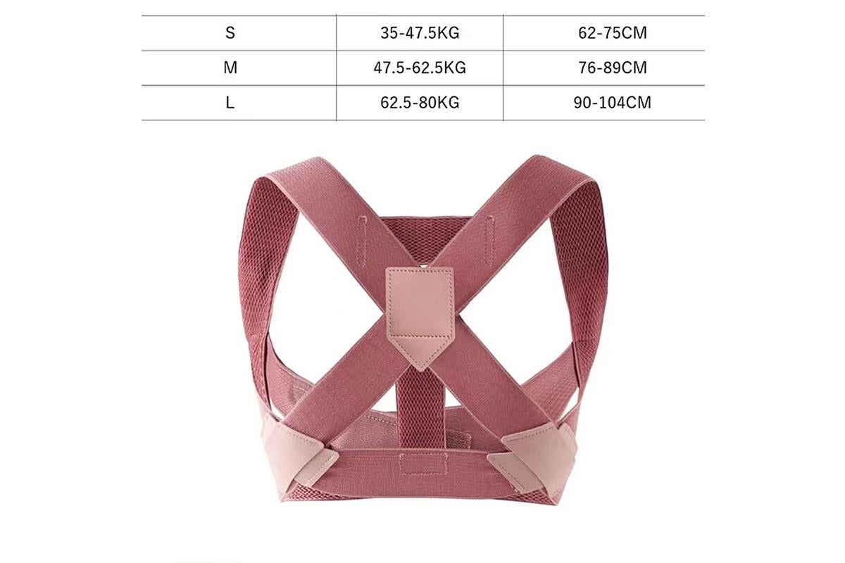 Posture Corrector Clavicle Support Back Straight Shoulders Brace Strap -Pink / S