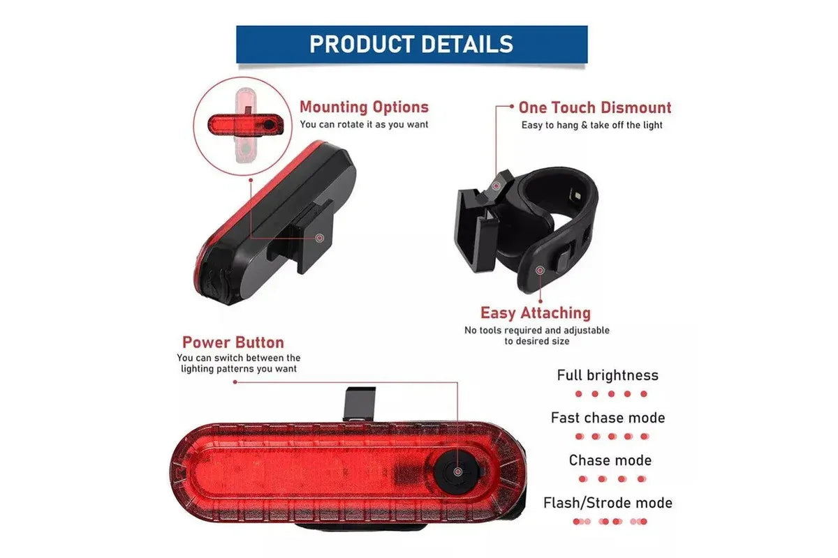 Bike Light Set Rechargeable LED Bicycle Lights Waterproof Headlight Front Rear