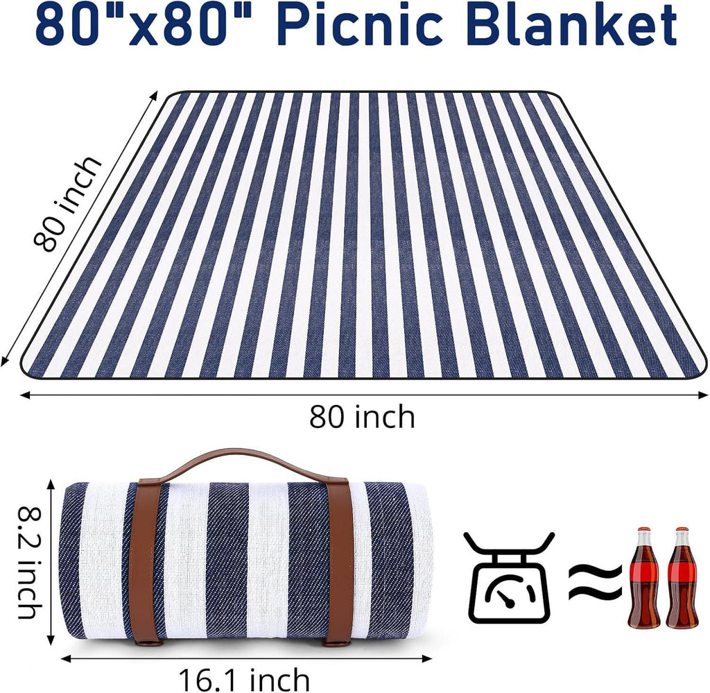 Outdoor Picnic Blanket Waterproof Mat Extra Wide Camping Tent Ground Sheet for Hiking and Outdoor Activities - Black S