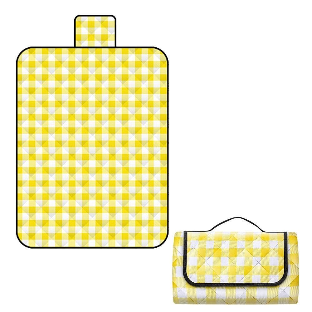 Foldable Picnic Mat Water-resistant Soft Camping Blanket Beach Outdoor Mat Yellow L