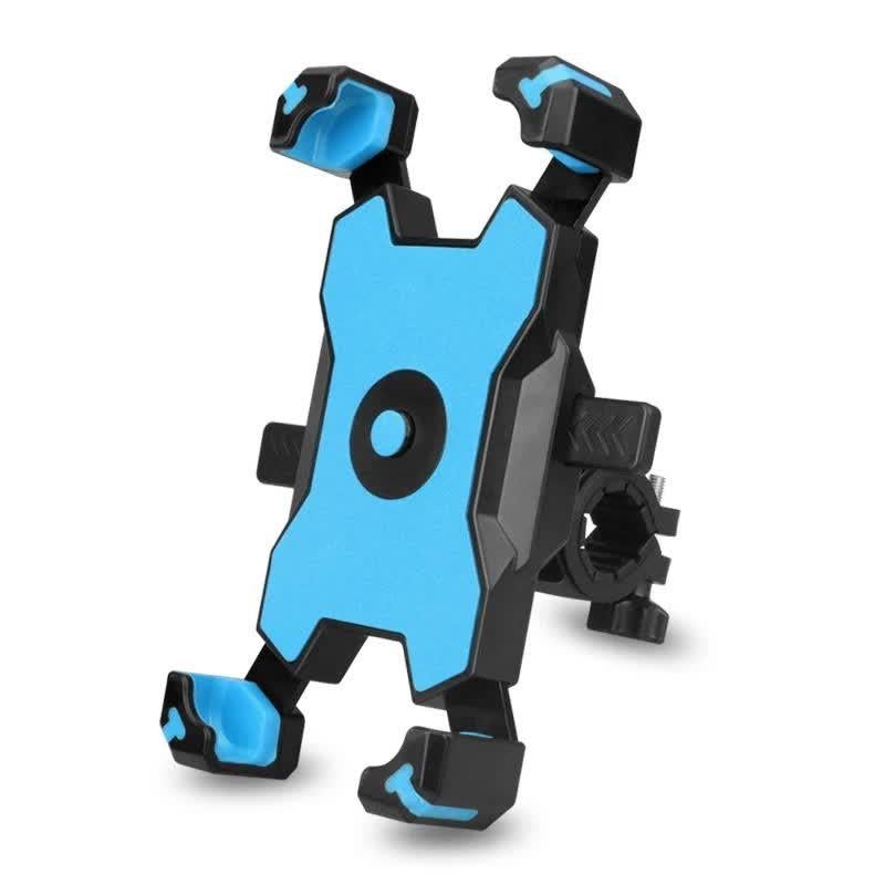 Blue Secure Grip Bike Phone Mount Adjustable 360 Rotation Bicycle Handlebar Holder Universal Cradle For Mtb & Road Cycling Mounts & Holders