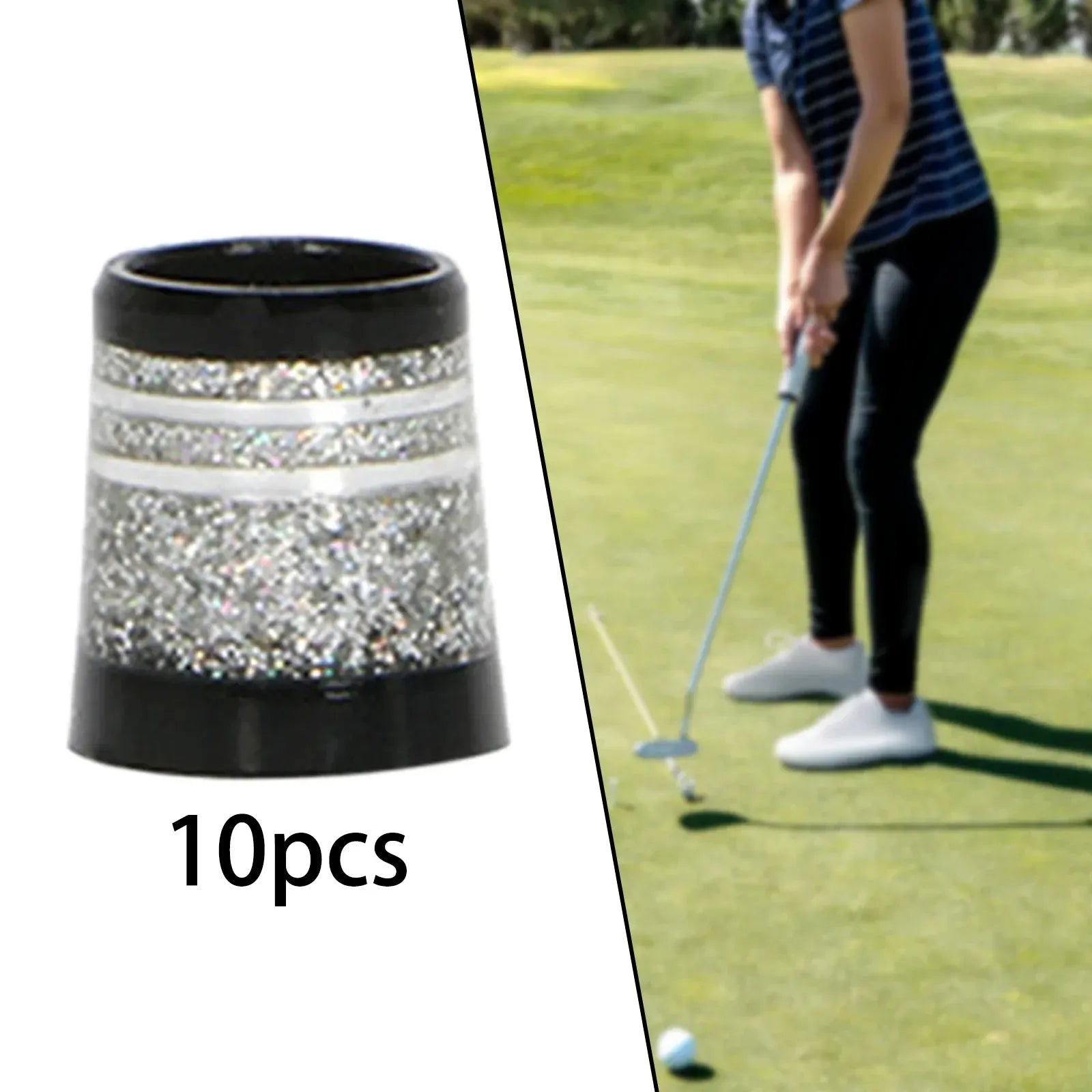 10Pcs Tapered Golf Iron Ferrules for Tapered Shaft 0.370 Sleeves Iron Wedge Golf Club Repair Parts Tool - Gold