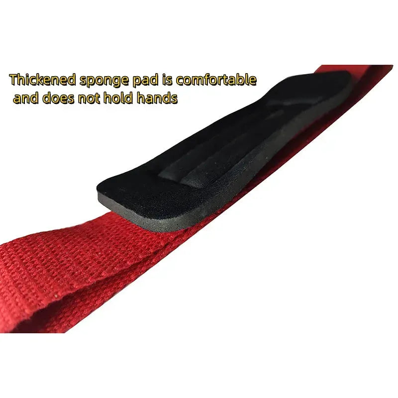 Gym Lifting Straps Barbell Deadlift Booster Belt Fitness Anti-slip Hand Wraps Wrist Straps Fitness Training Auxiliary Belt - Red M